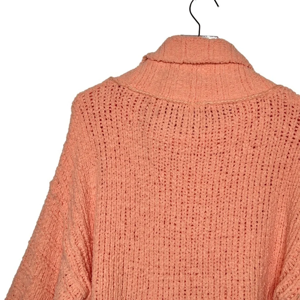 Free People Peach Be Yours Cozy Cowl Neck Women’s Balloon Sleeve Sweater Sz XS